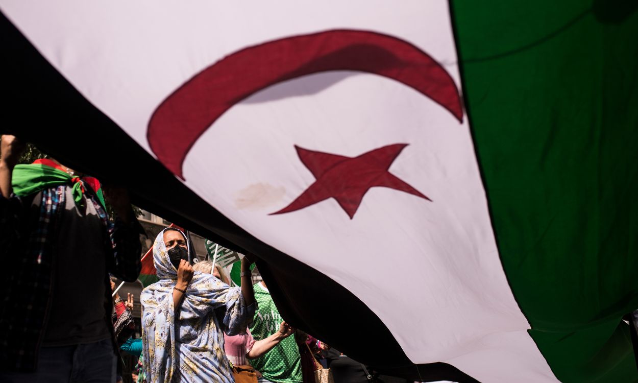 La bandera de la República Árabe Saharaui Democrática. EP.