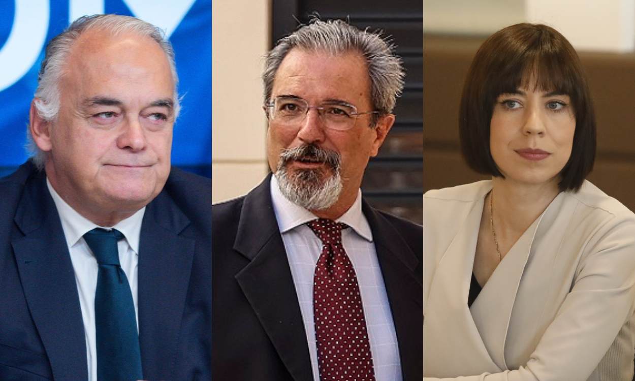 Esteban González Pons (PP), Carlos Flores (Vox) y Diana Morant. Elaboración propia