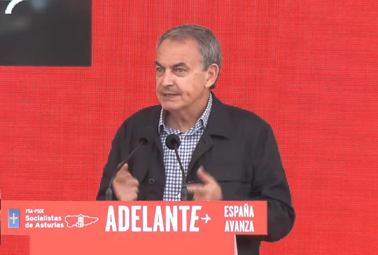 José Luis Rodríguez Zapatero en el acto del PSOE en Gijón. YouTube @PSOE.