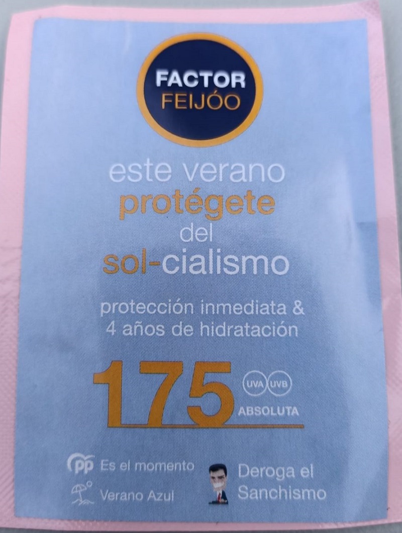 Crema solar Feijóo en campaña. Twitter