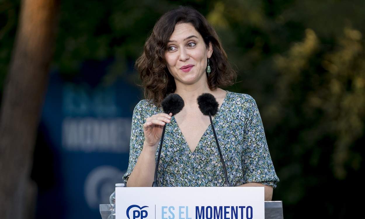 La presidenta de la Comunidad de Madrid, Isabel Díaz Ayuso, en un acto de campaña. EP