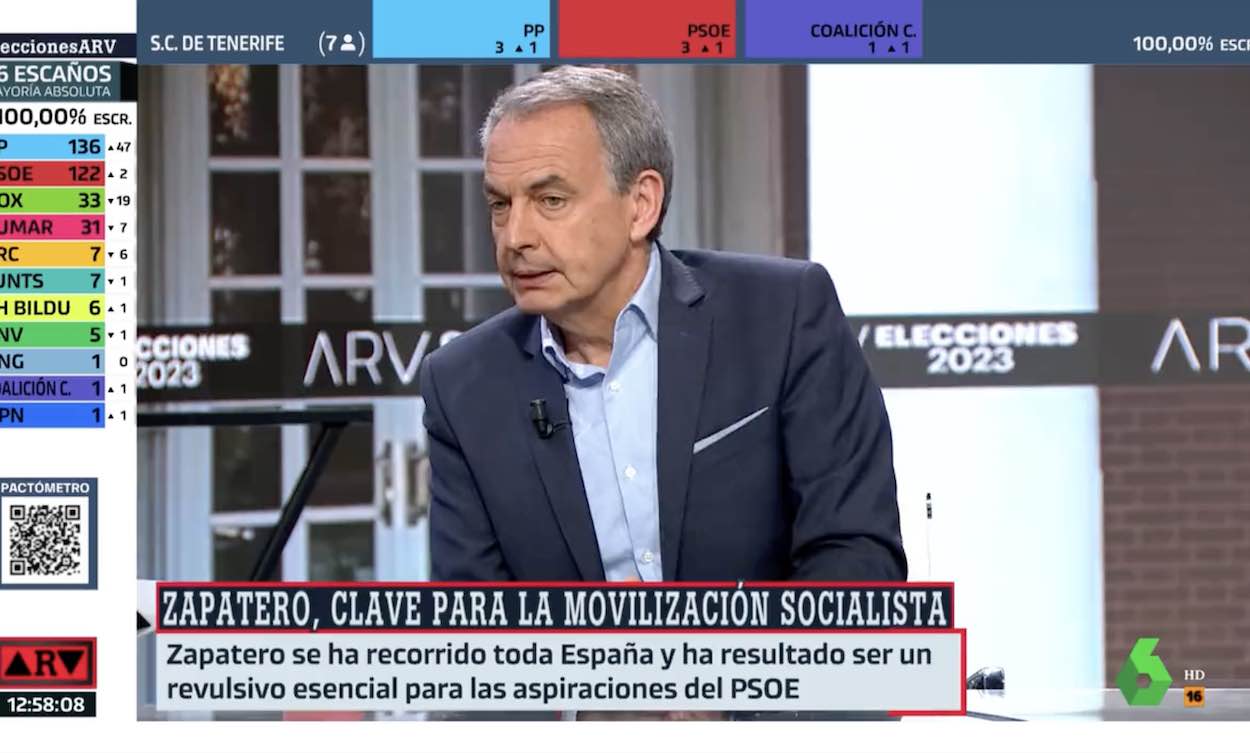 Zapatero valora los resultados de las elecciones en laSexta.
