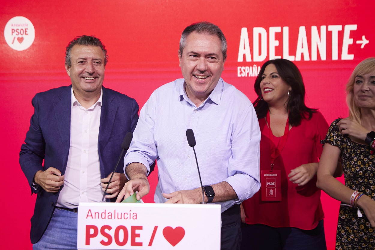 Juan Espadas celebra el resultado electoral del PSOE en Andalucía. EP