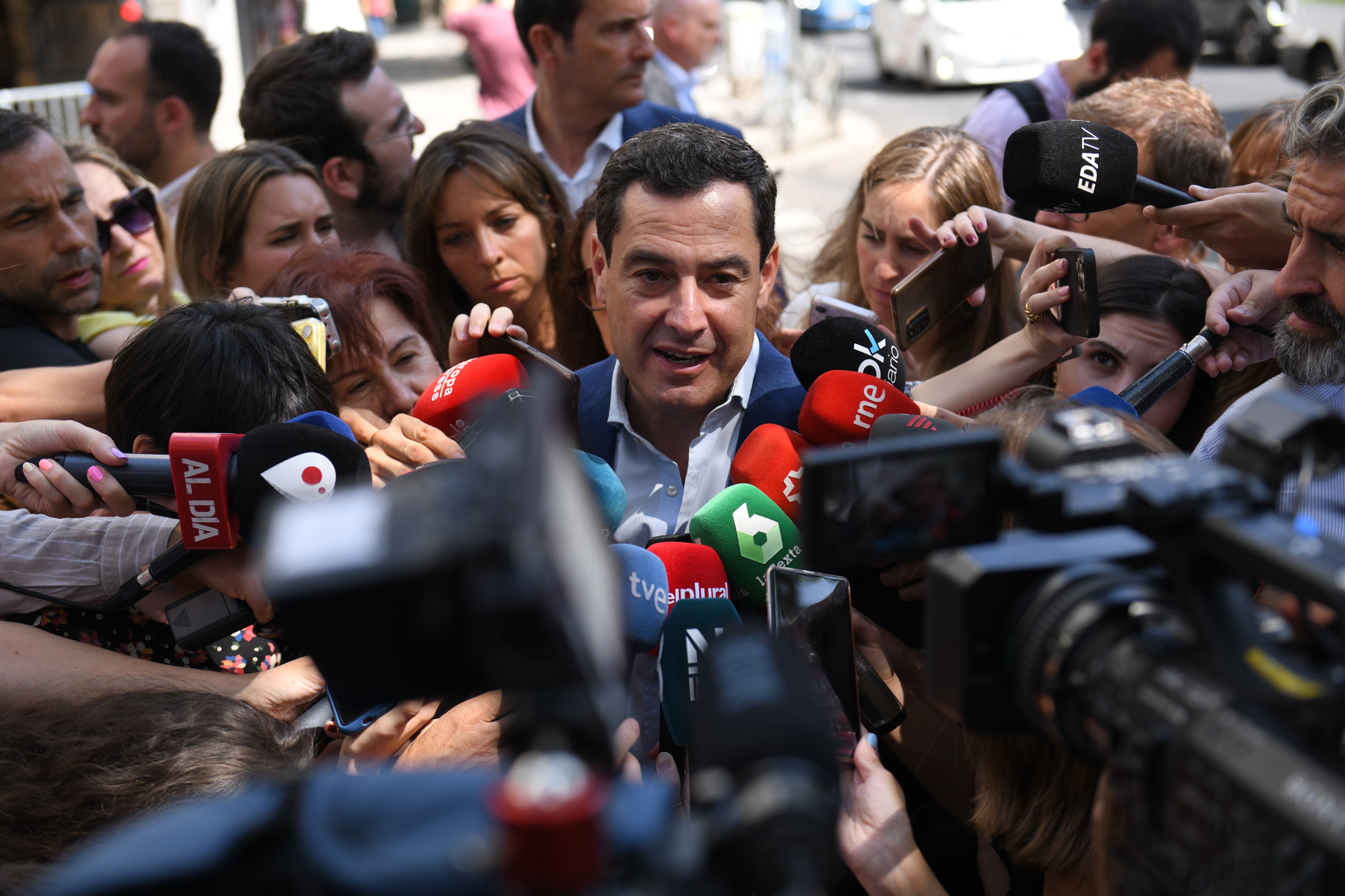 El presidente del PP andaluz y de la Junta de Andalucía, Juanma Moreno Bonilla. Fernando Sánchez / Europa Press