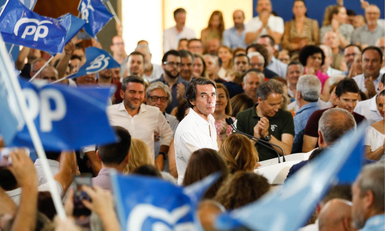 José María Aznar en un acto de campaña del PP previo al 23J. EP.