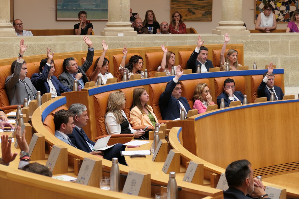 Momento de la votación en el Parlamento de La Rioja. PP.