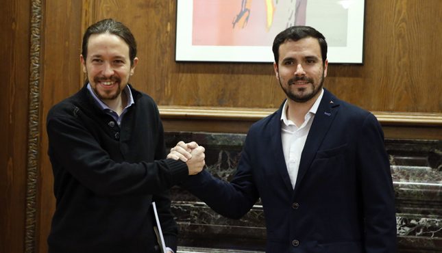 Pablo Iglesias y Alberto Garzón en una imagen de archivo.