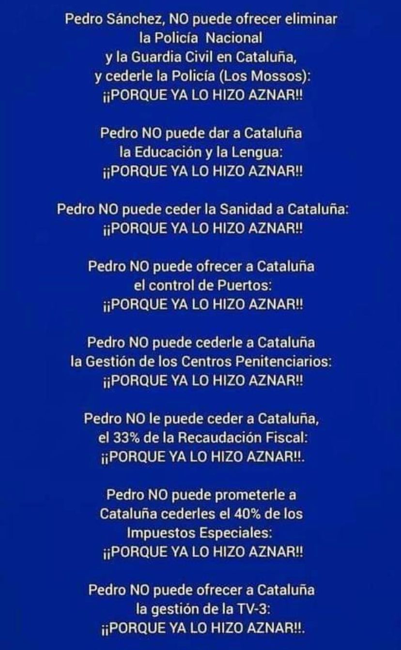 Imagen difundida en redes sobre la gestión de Sánchez sobre Cataluña.