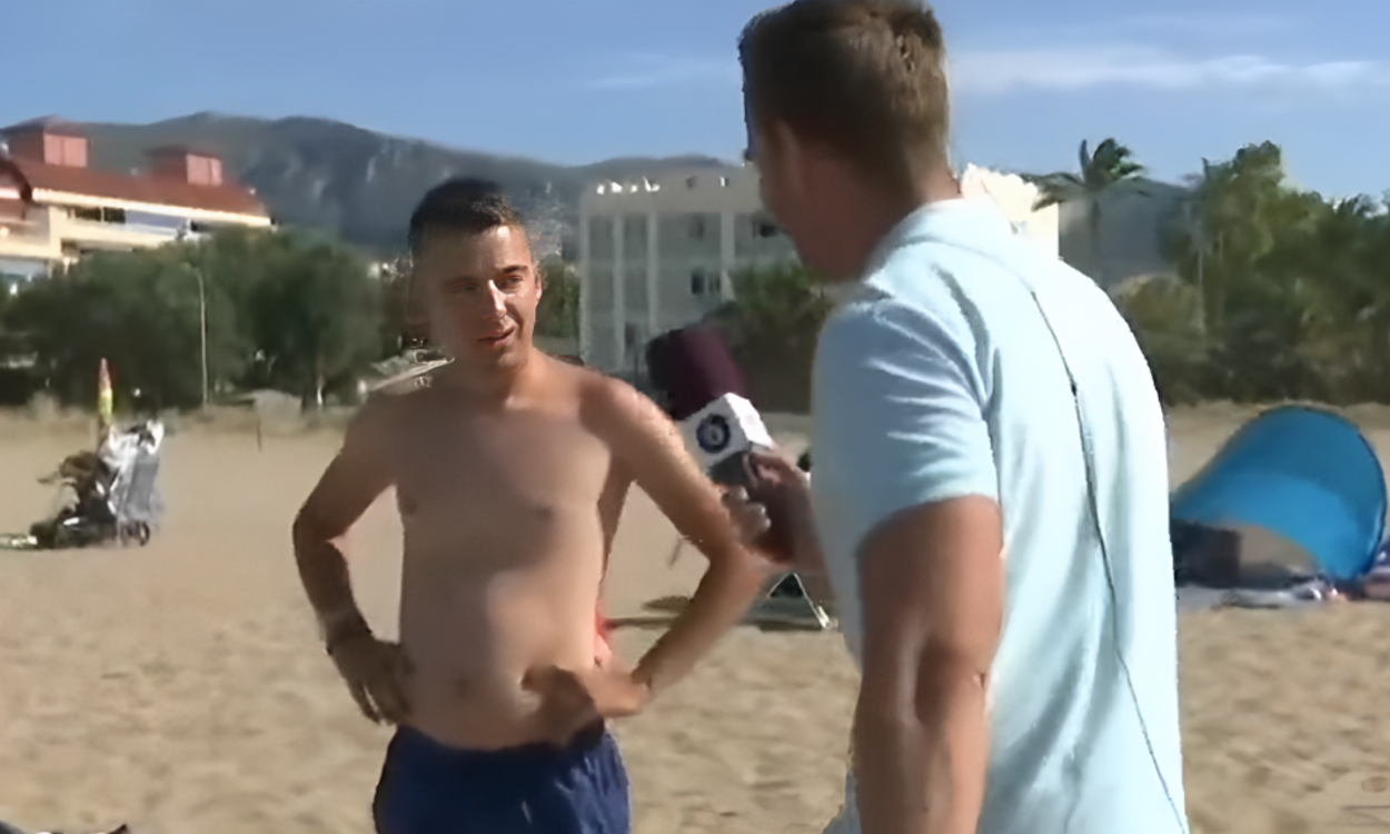 Un bañista madrileño queda en evidencia por su apreciación sobre la playa tras la réplica del reportero de À Punt David Torres