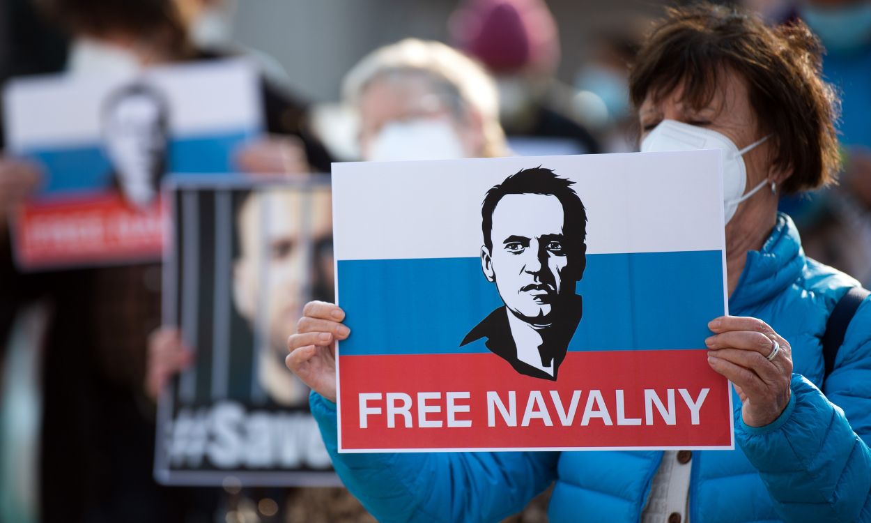 Manifestación a favor de la liberación del opositor ruso Alexei Navalni. EP.