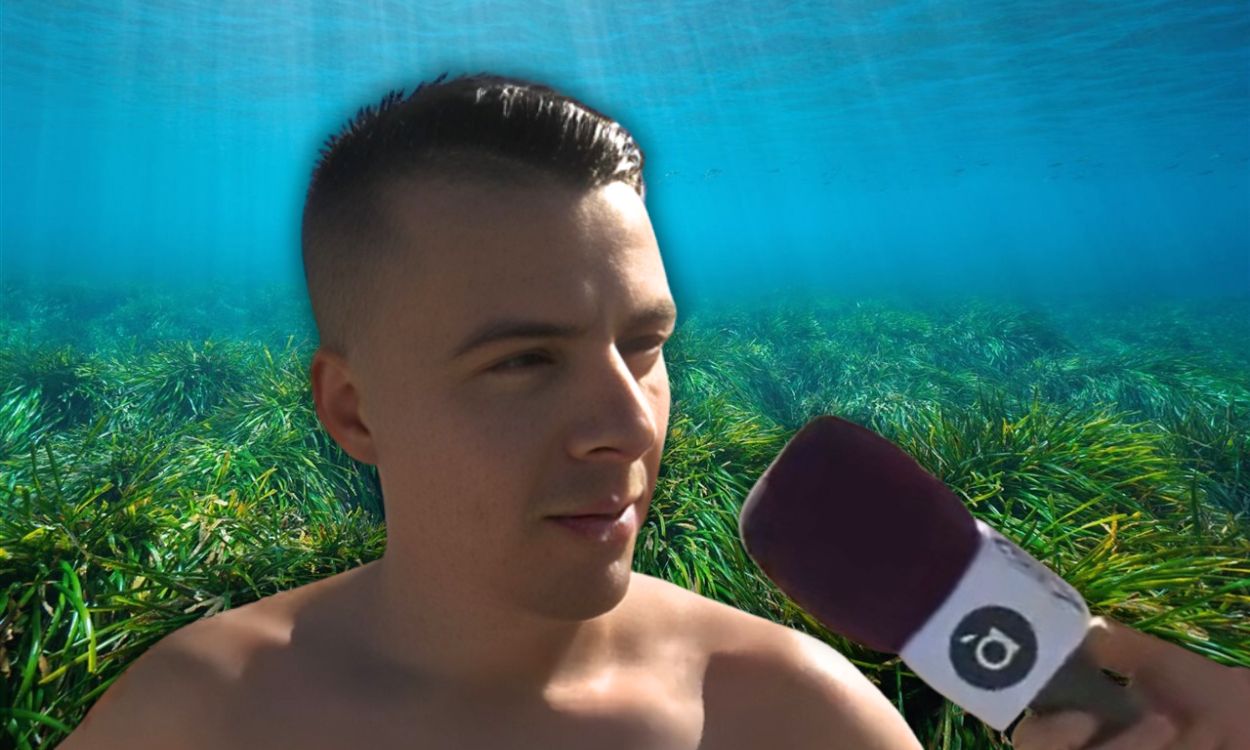 Un bañista madrileño queda en evidencia por criticar las playas de Denia mientras le entrevistan en la cadena autonómica À Punt. Elaboración propia