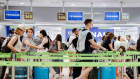 Mostrador de facturación de Ryanair en el aeropuerto de Madrid Barajas. EP