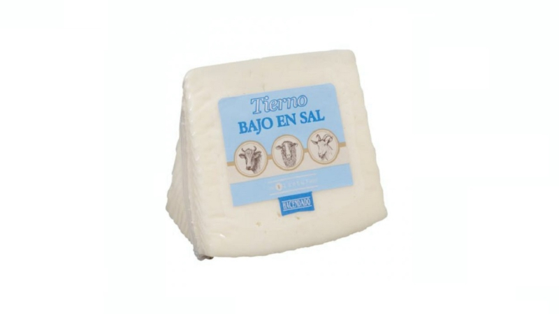 Queso tierno bajo en sal Entrepinares de Hacendado. Mercadona