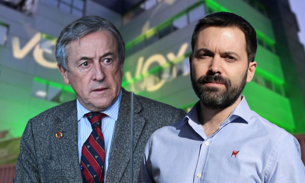 El economista neoliberal Juan Ramón Rallo y el eurodiputado de Vox Hermann Tertsch protagonizan una tremenda pelea a través de Twitter y Youtube. Elaboración propia