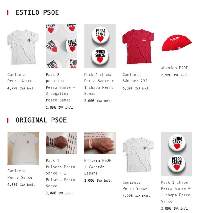 Productos de La Tienda PSOE. Productos de La Tienda PSOE.
