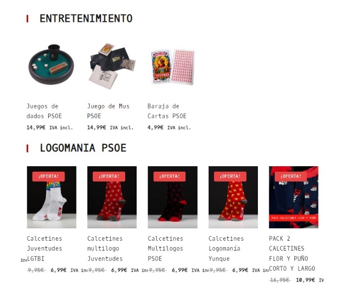 Productos de La Tienda PSOE. (3) Productos de La Tienda PSOE. (3)
