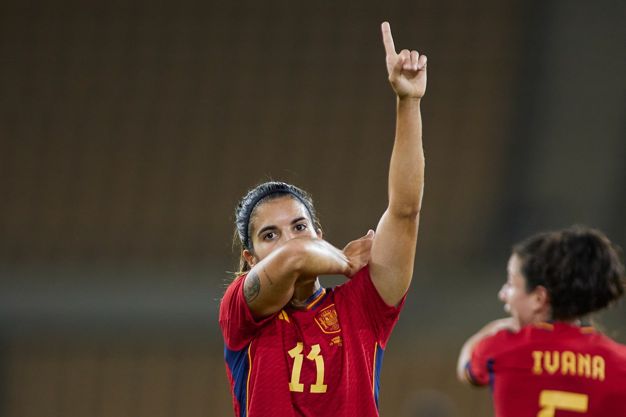 Alba Redondo celebra un gol, en una imagen de archivo. EP.