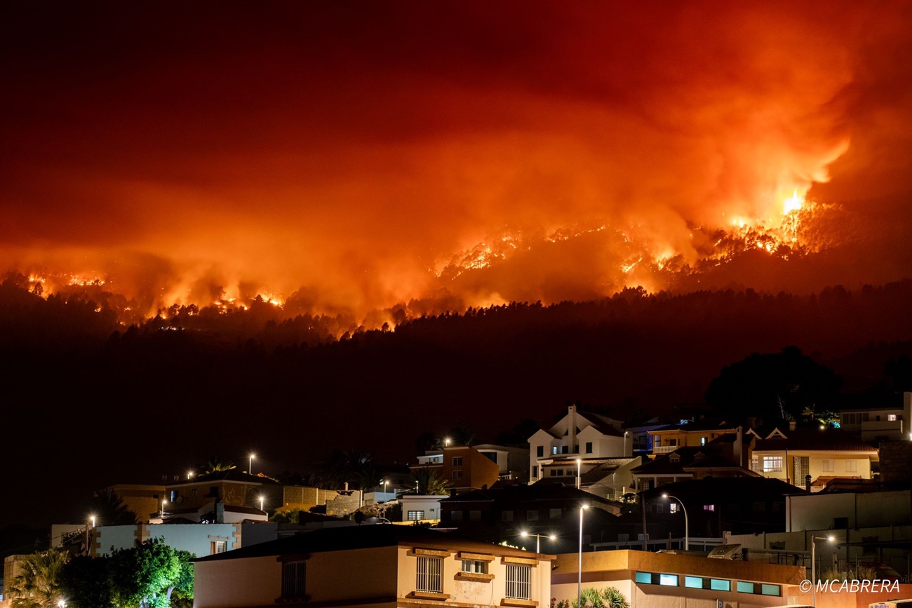 Incendio forestal declarado en Tenerife, a agosto de 2023. Brigada Forestal