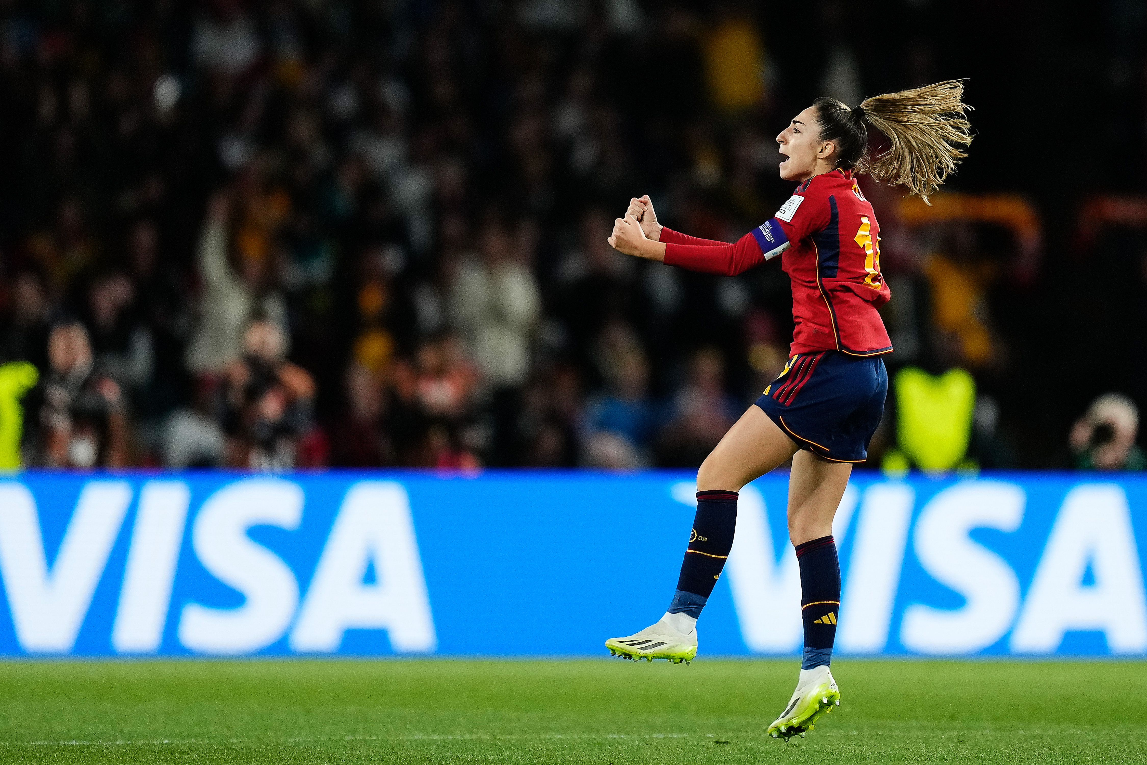 Olga Carmona celebrando su gol en la final del Mundial femenino. EP