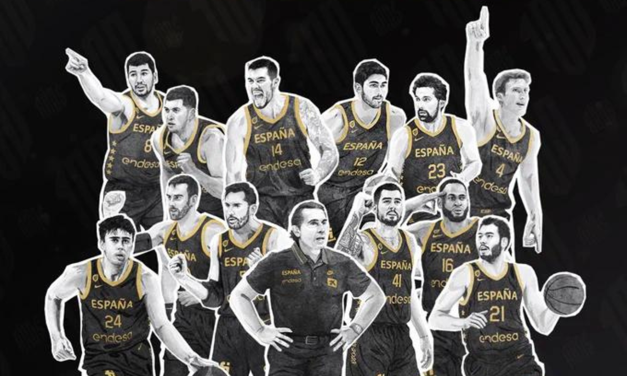 La selección española de baloncesto masculina en una imagen promocional