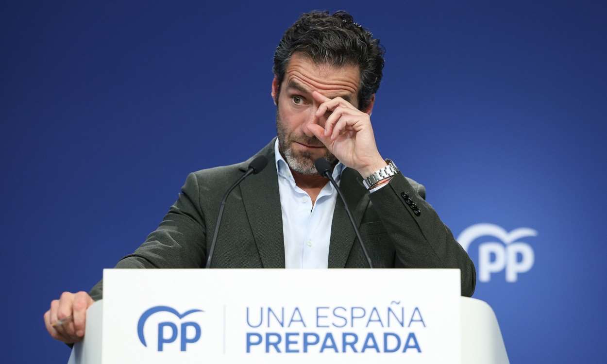 El portavoz de campaña y vicesecretario del PP, Borja Sémper, en rueda de prensa desde Génova. EP