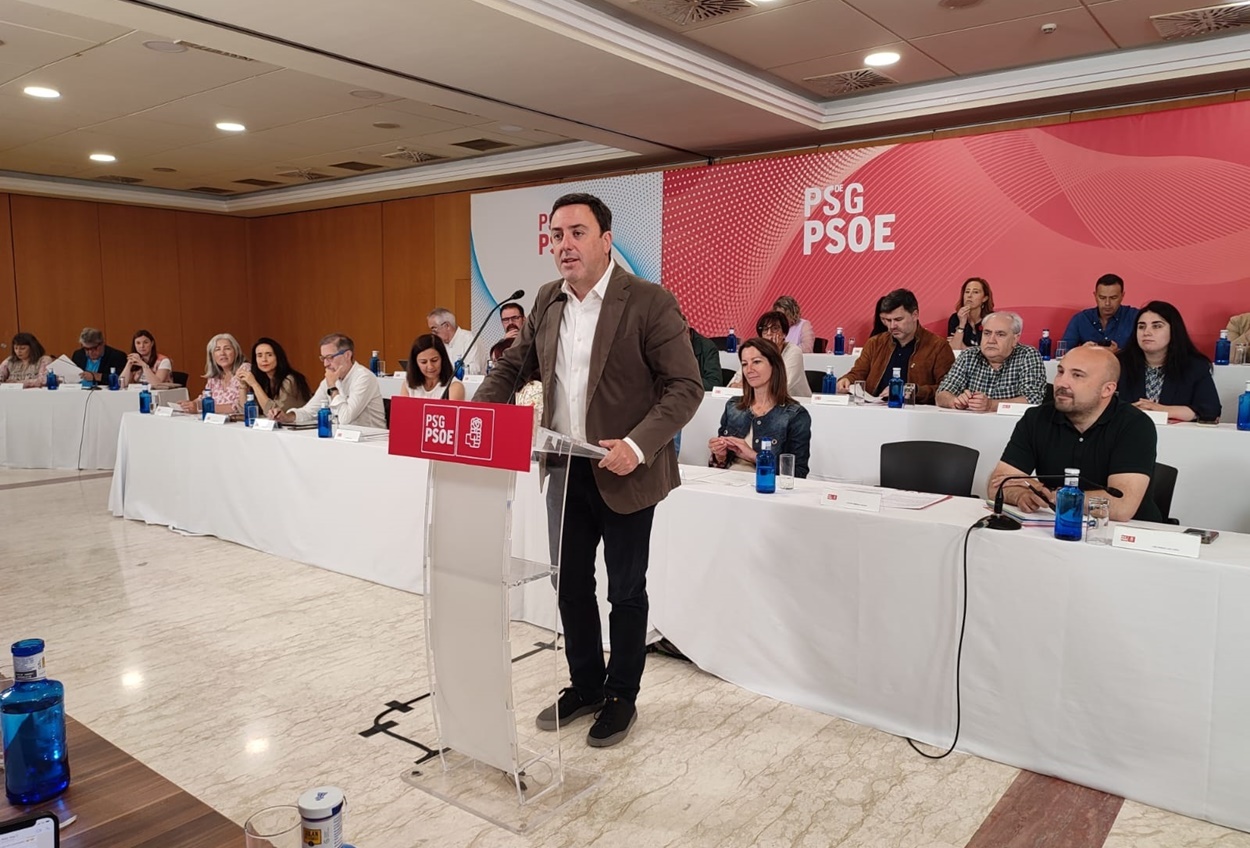 Valentín González Formoso durante una intervención ante la dirección del PSdeG en junio (Foto: Europa Press).