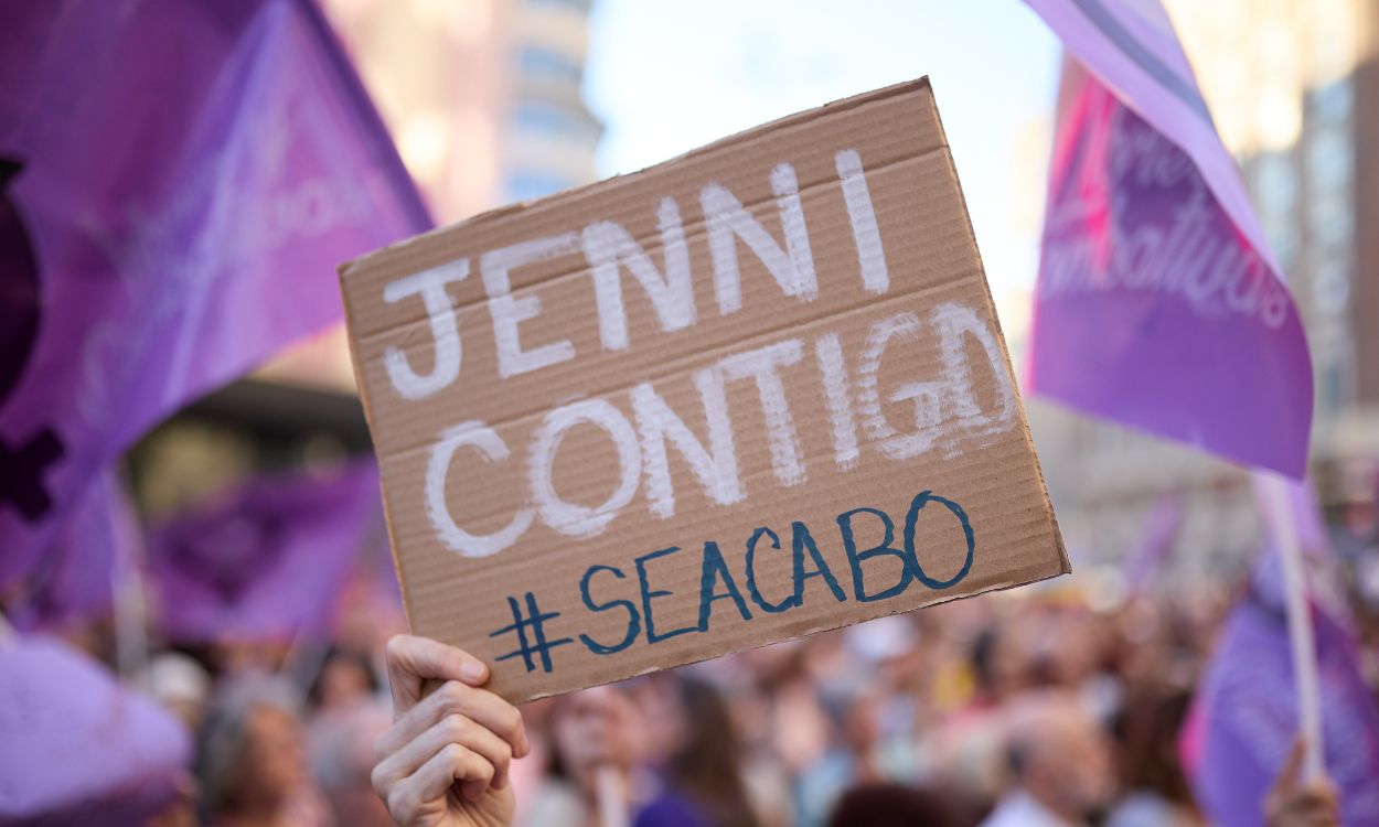 Concentración feminista en apoyo a Jenni Hermoso en Madrid. EP.