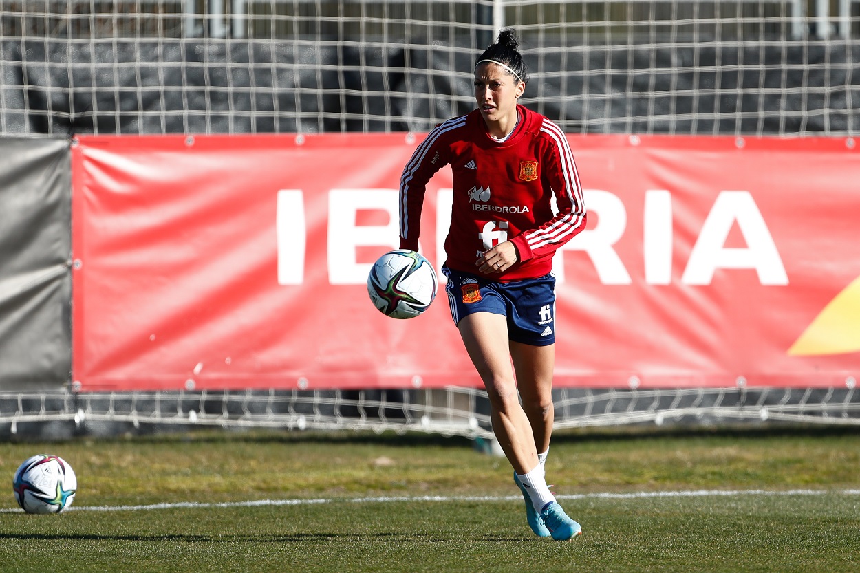 Jenni Hermoso durante un entrenamiento de la selección española. EP 