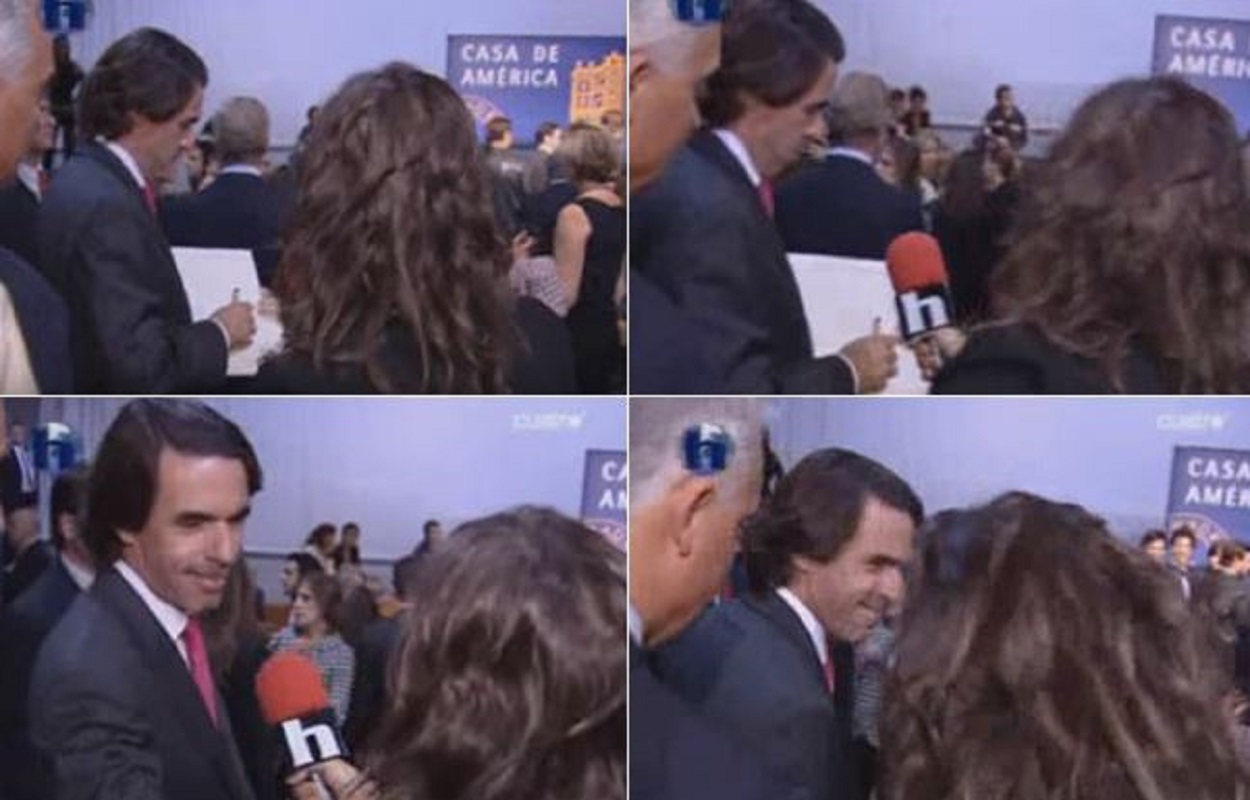 Las redes recuerdan cuando Aznar metió el boli en el escote a una periodista