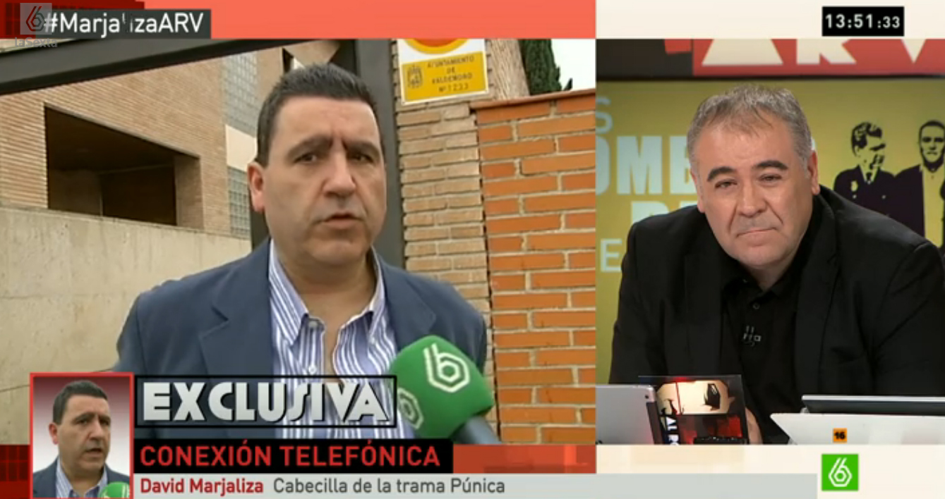 Captura de pantalla de la entrevista a David Marjaliza en ‘Al Rojo Vivo’