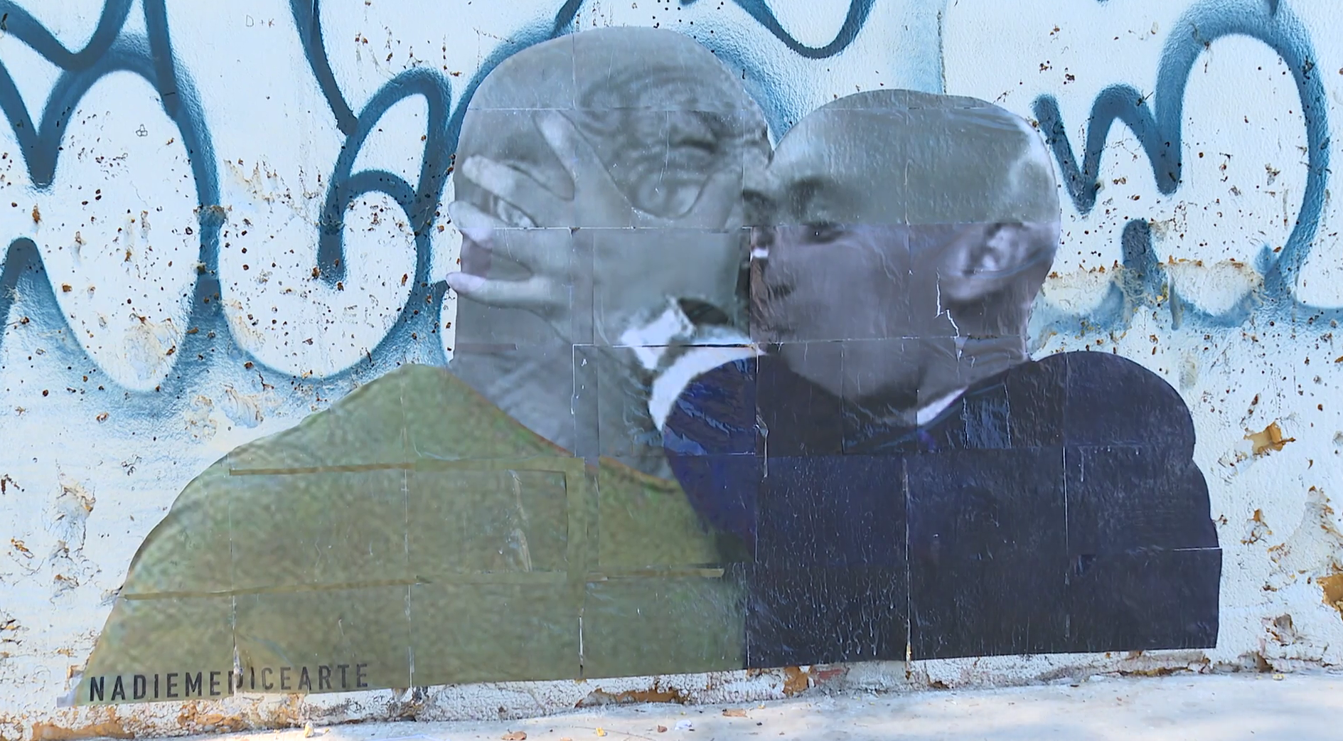 Un mural convierte el "piquito" de Luis Rubiales a Jenni Hermoso en un beso a Mike Tyson