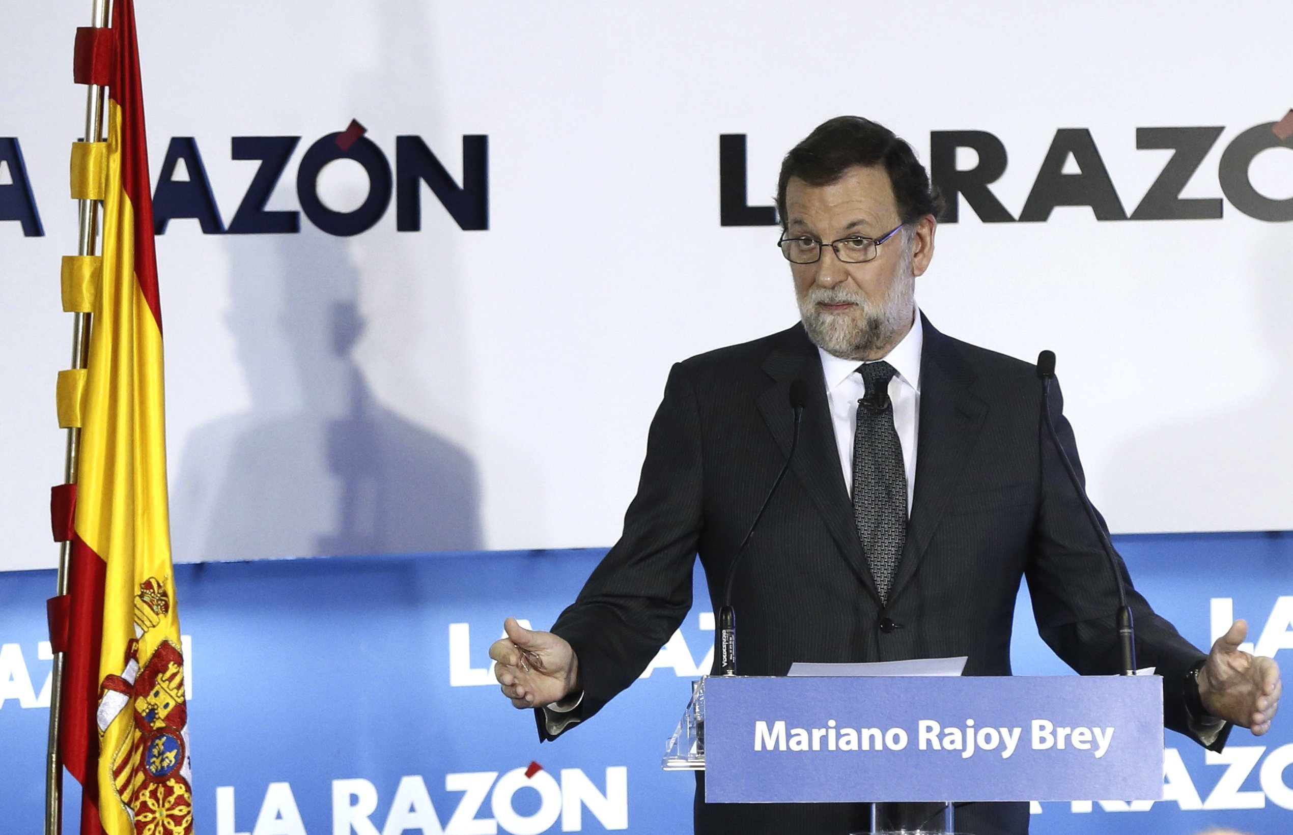 Rajoy en imagen de su intervención en el foro 'La Razón de...' celebrado hace tiempo. 