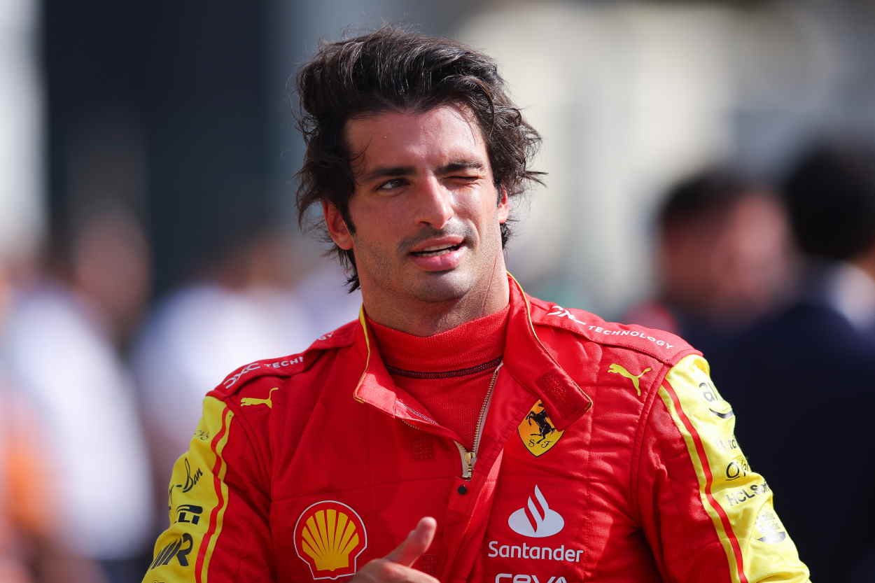 El piloto de Ferrari Carlos Sainz tras quedar tercero en el Gran Premio de Italia. EP.