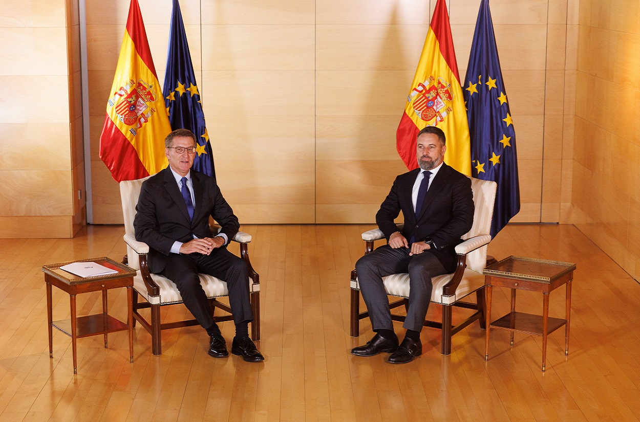 Alberto Núñez Feijóo y Santiago Abascal. EP
