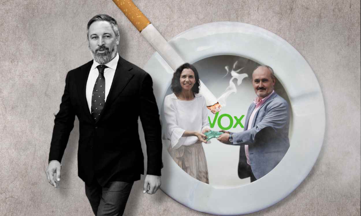 El concejal de Salud de Valladolid, de Vox, reparte ceniceros por la ciudad. Elaboración propia