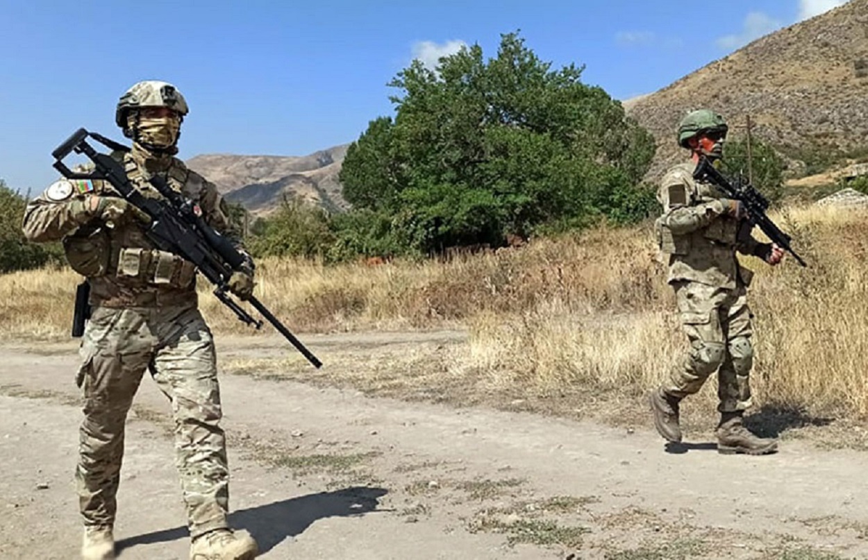 Militares de Azerbaiyán en Lachín, Nagorno Karabaj. Ministerio de Defensa de Azerbaiyán.