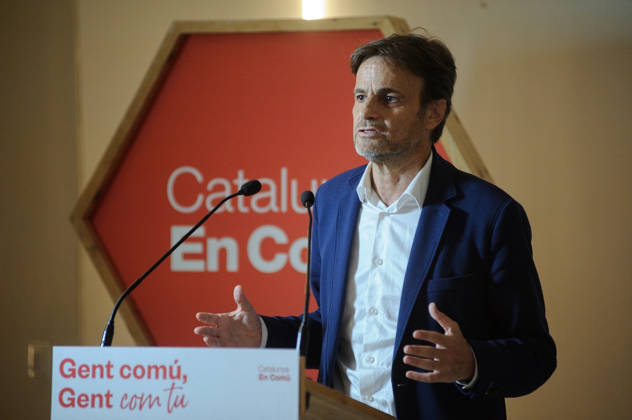 El presidente de Unidas Podemos en el Congreso de los Diputados, Jaume Asens, interviene en el Consell Nacional de Catalunya en Comú. Alberto Paredes / Europa Press