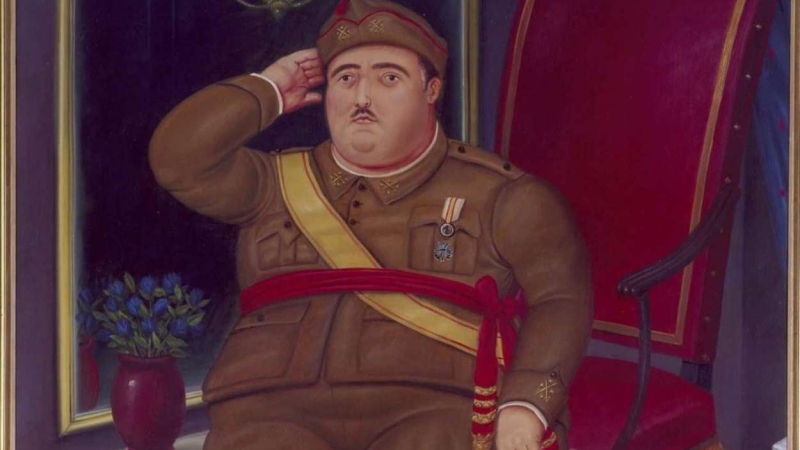 Fragmento de "Franco", un retrato de Fernando Botero | Twitter