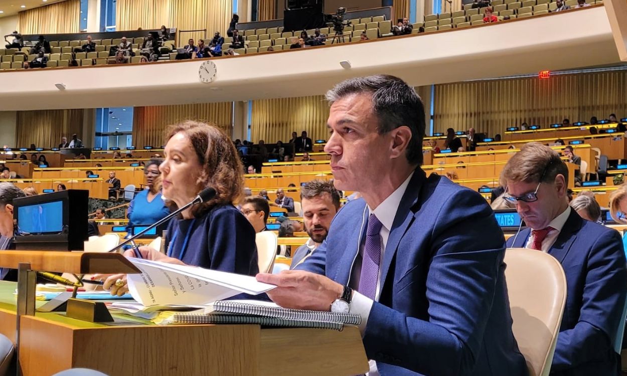 El presidente del Gobierno en funciones, Pedro Sánchez, en la semana de Alto Nivel de Naciones Unidas en Nueva York. EP.
