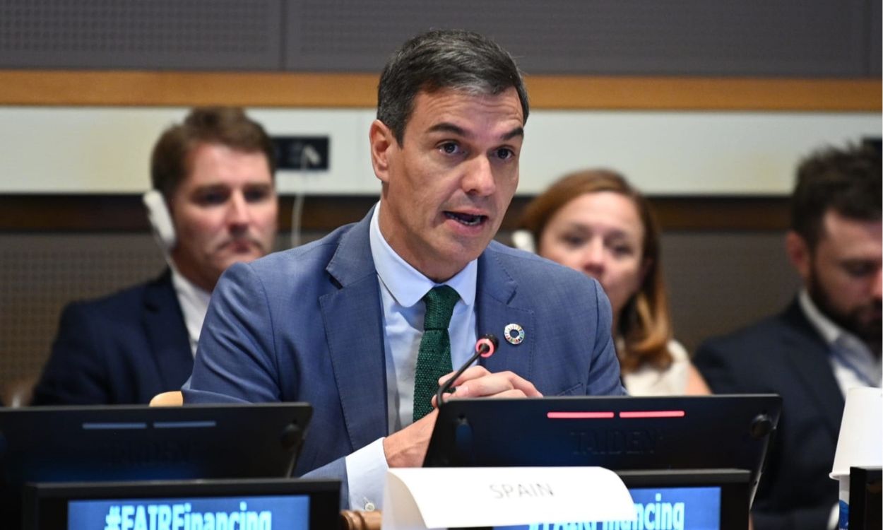 El presidente del Gobierno, Pedro Sánchez, desde la Asamblea General de la ONU. EP.