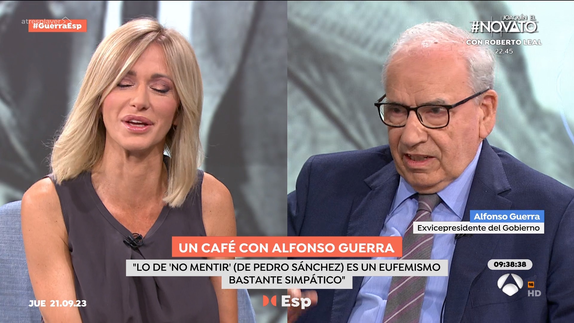 Alfonso Guerra arremete contra Yolanda Díaz. Antena 3.