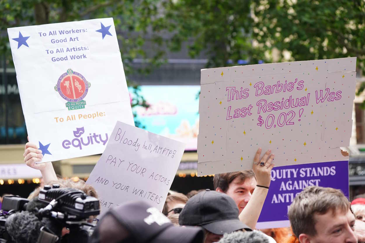 Manifestación en apoyo a la huelga de actores y guionistas de Hollywood. EP