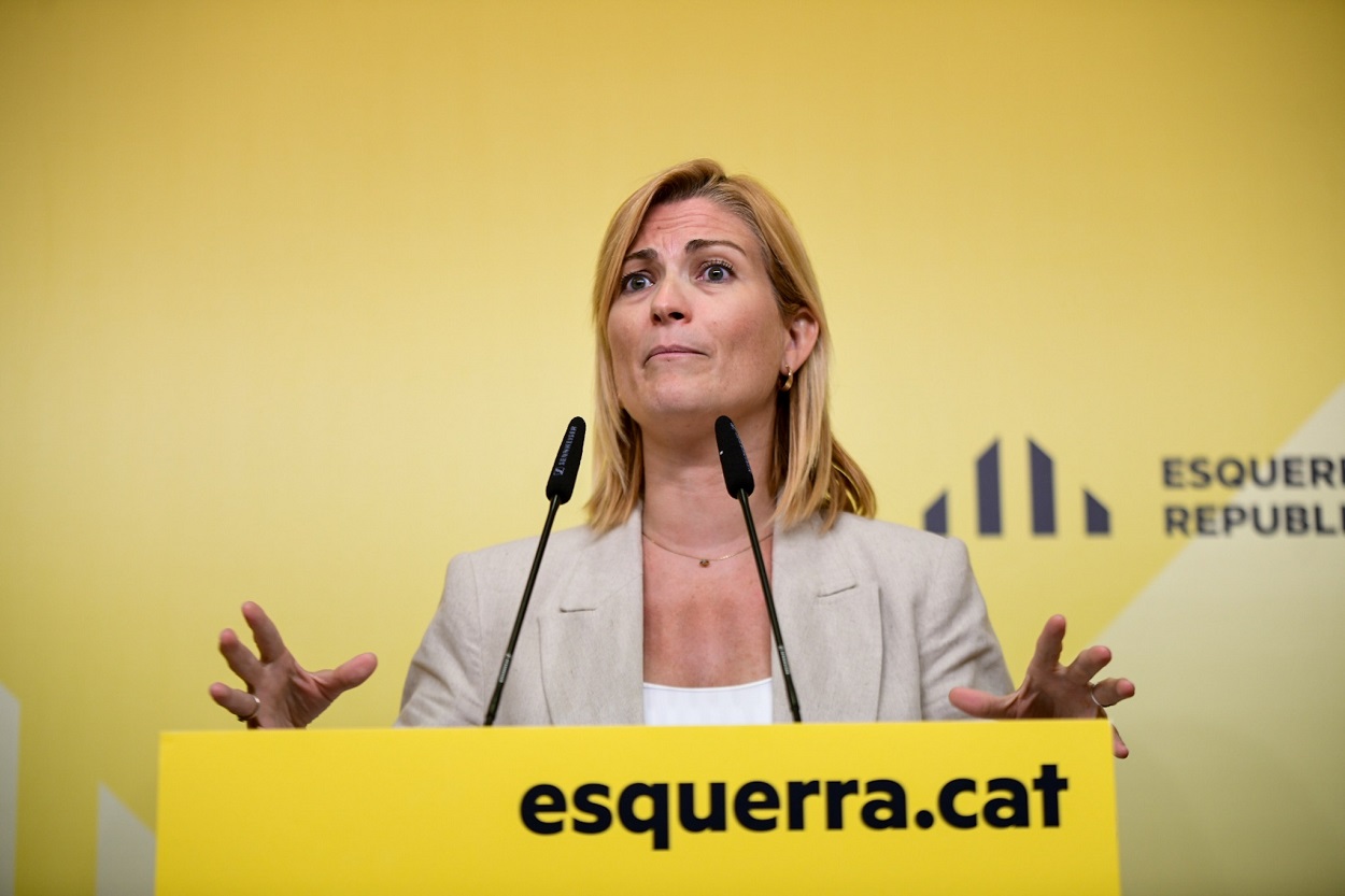 Raquel Sans, portavoz de ERC, en rueda de prensa. EP