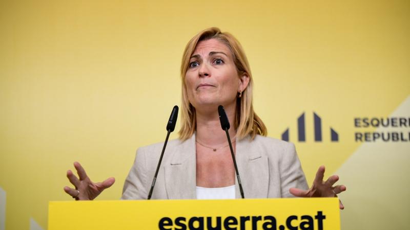 Raquel Sans, portavoz de ERC, en rueda de prensa. EP
