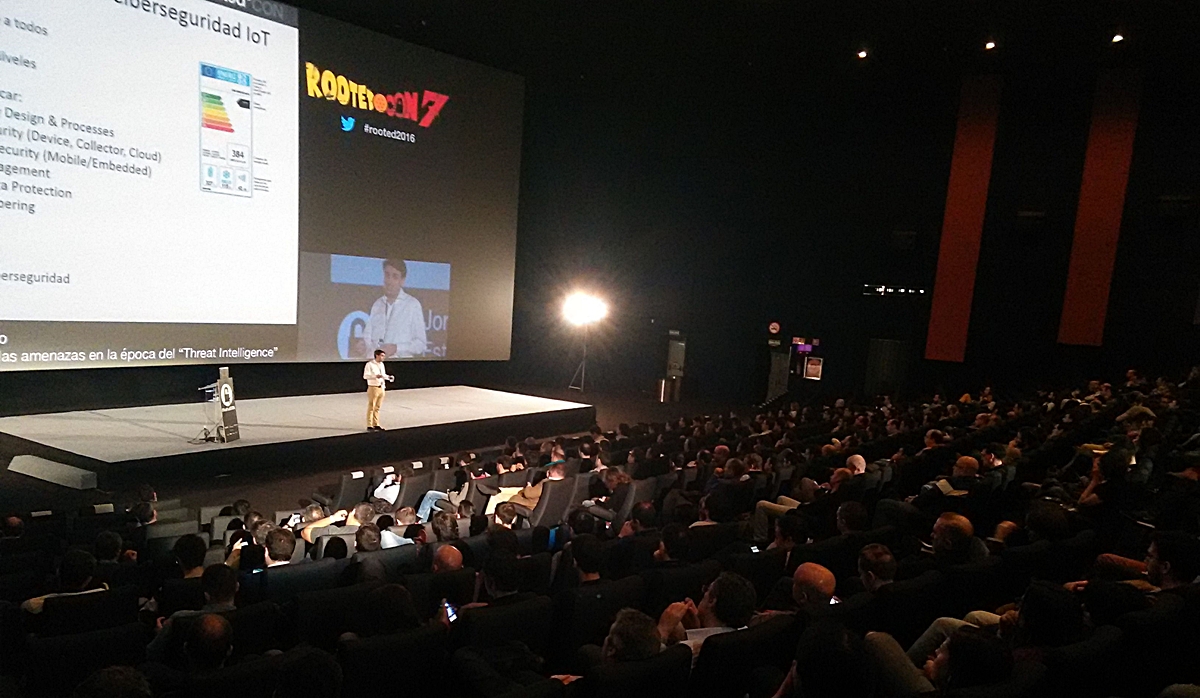 Momento de la ponencia de Jorge Hurtado este jueves en el marco de RootedCON. 