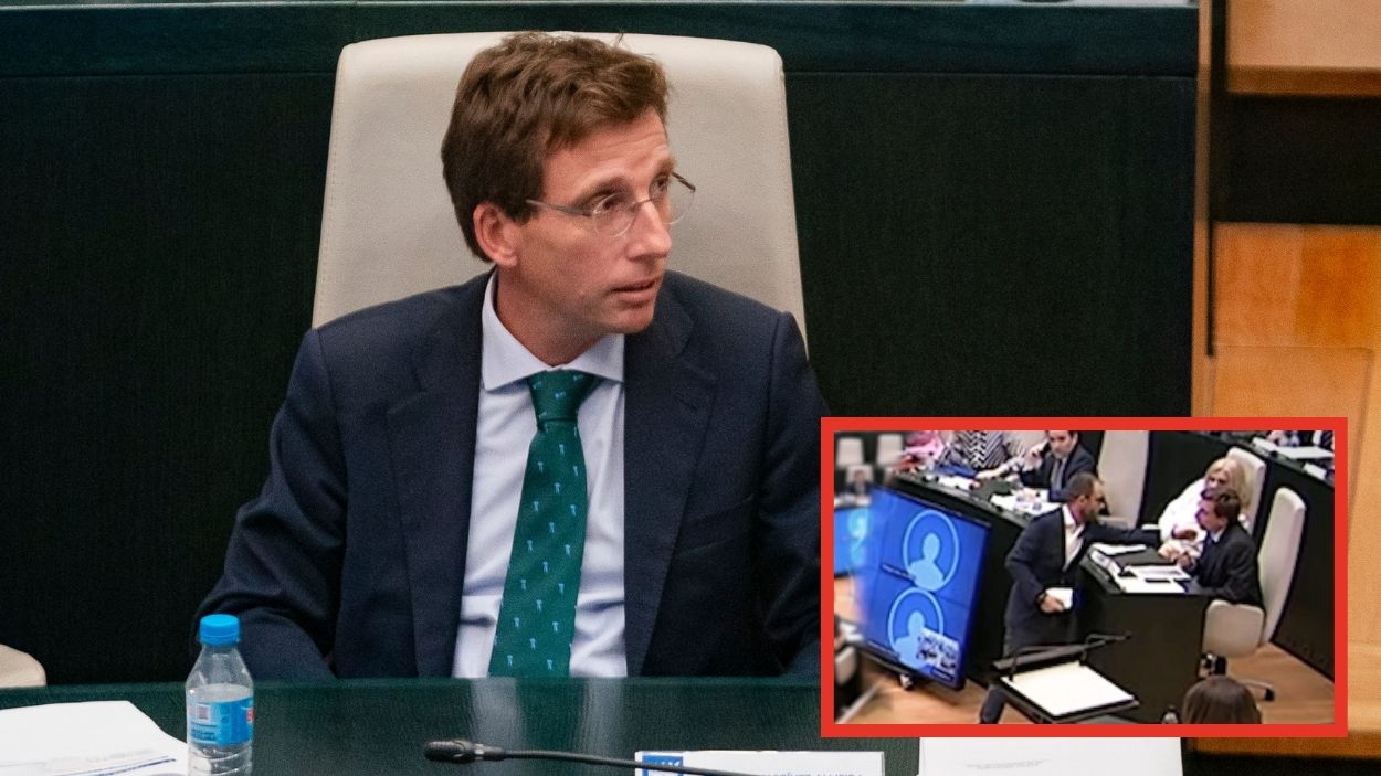 Expulsan a un concejal del PSOE de Madrid del Pleno por tocarle tres veces la cara a Almeida. ElPlural.com.