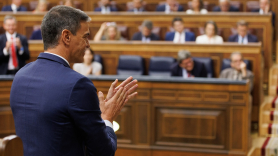 Pedro Sánchez, durante la investidura de Alberto Núñez Feijóo. EP.