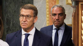 El coordinador general del PP y su líder, Elías Bendodo y Alberto Núñez Feijóo. EP