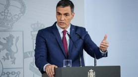 El presidente del Gobierno en funciones, Pedro Sánchez, ofrece una rueda de prensa tras reunirse con el rey Felipe VI. EP.