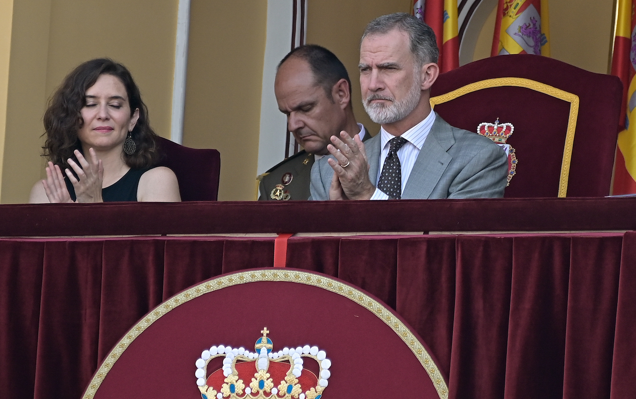 Isabel Díaz Ayuso y Felipe VI. Archivo : EP. 